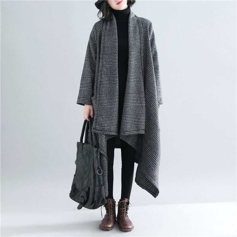 Literary Plus Size Loose Mid-Length Coat