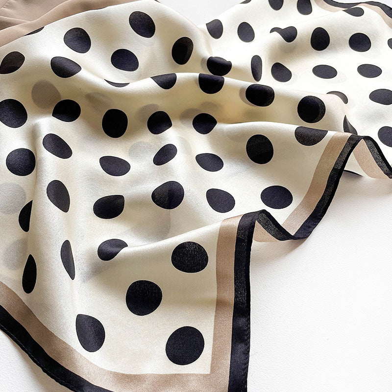 Simple Wave Dot Mulberry Silk Scarf