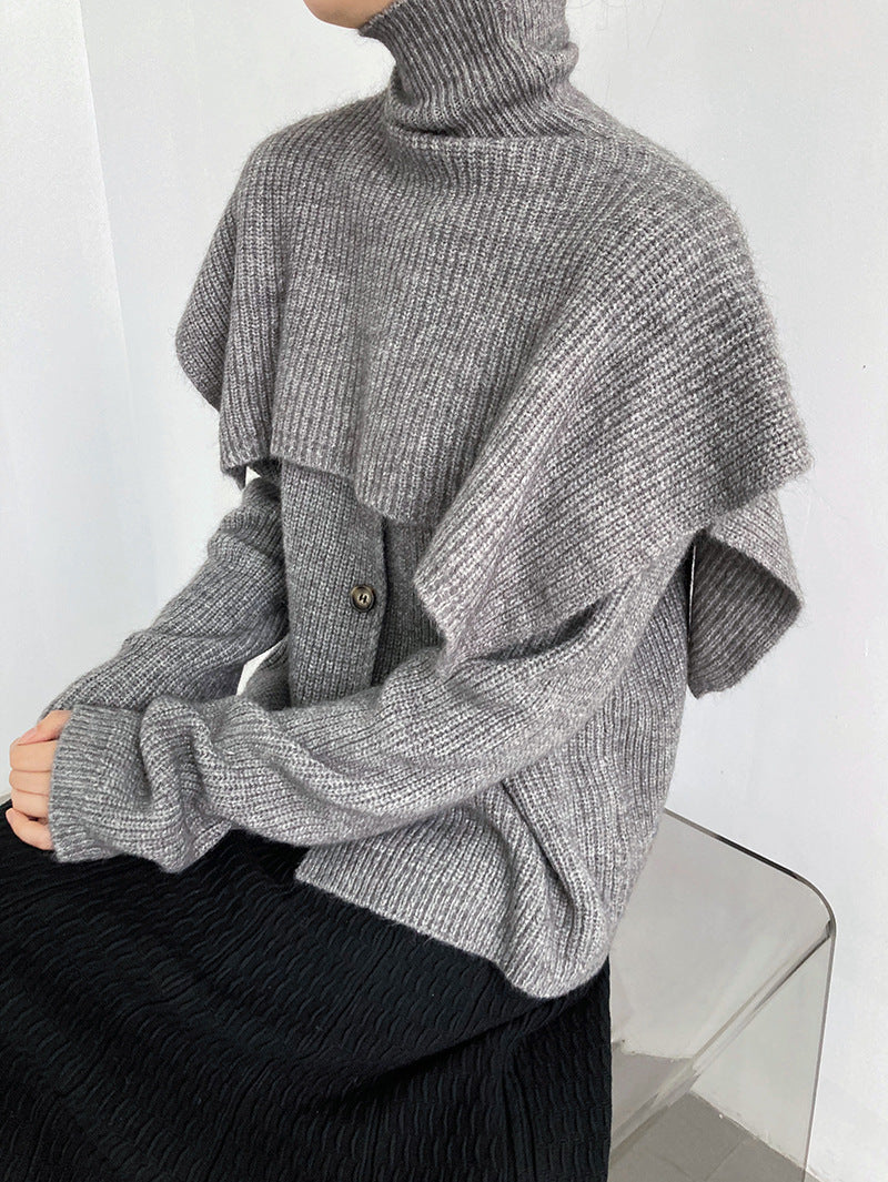 Cape Cape Cardigan Sweater Two-Piece Set