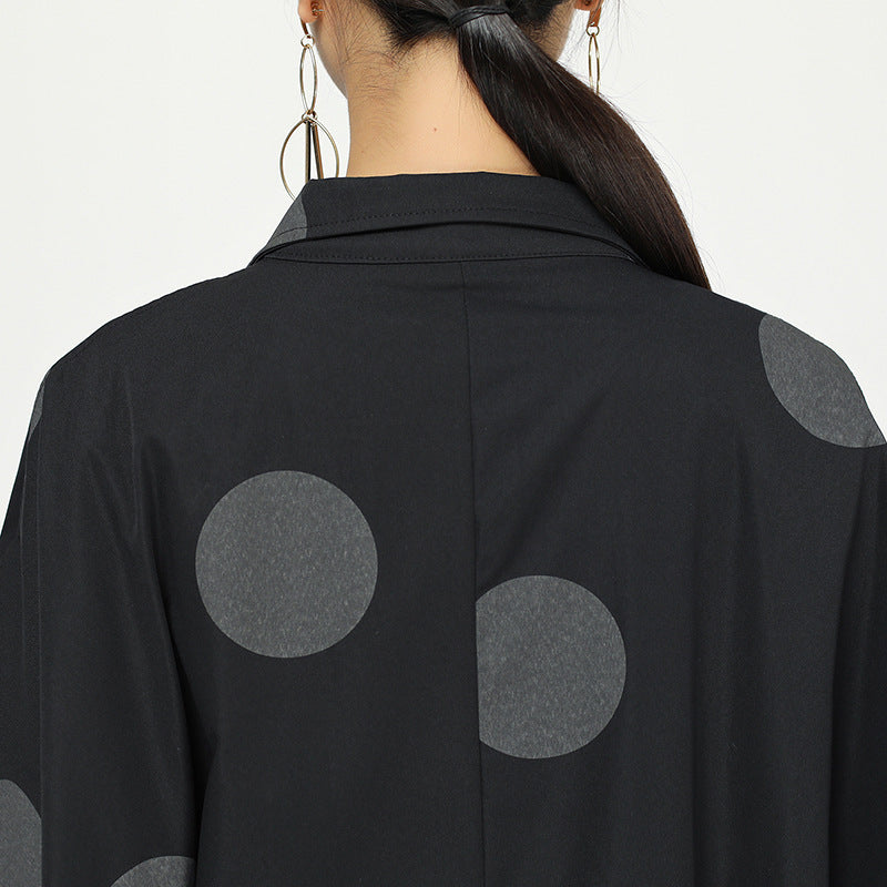 Retro Polka Dot Cloak Irregular Outwear