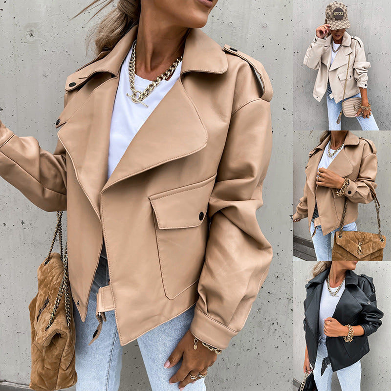 Solid Color Versatile Loose Casual Coat