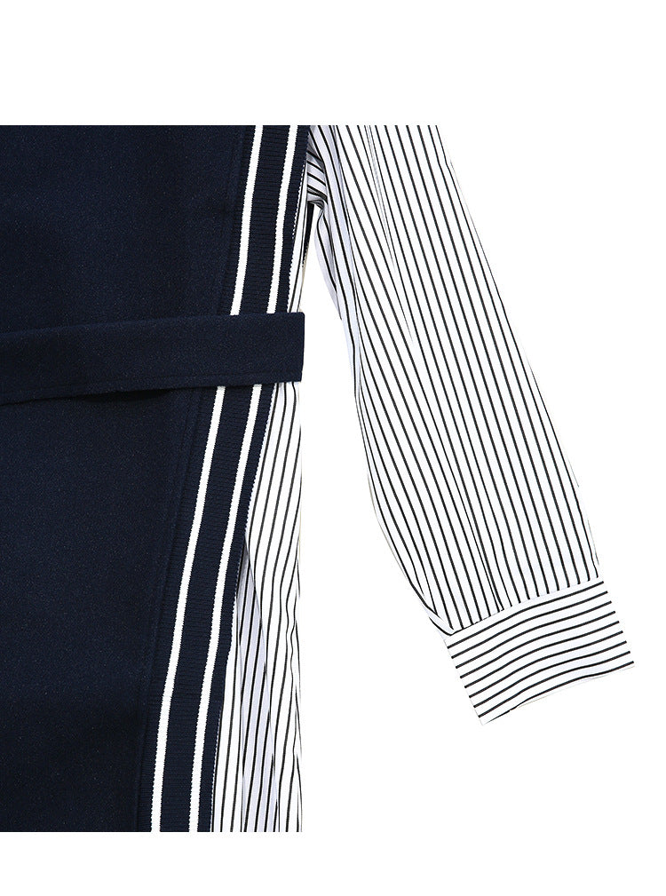 Women Striped Shirt Two-Piece Suit