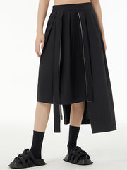Irregular Clipping Pleated Pure Color Skirts Bottoms