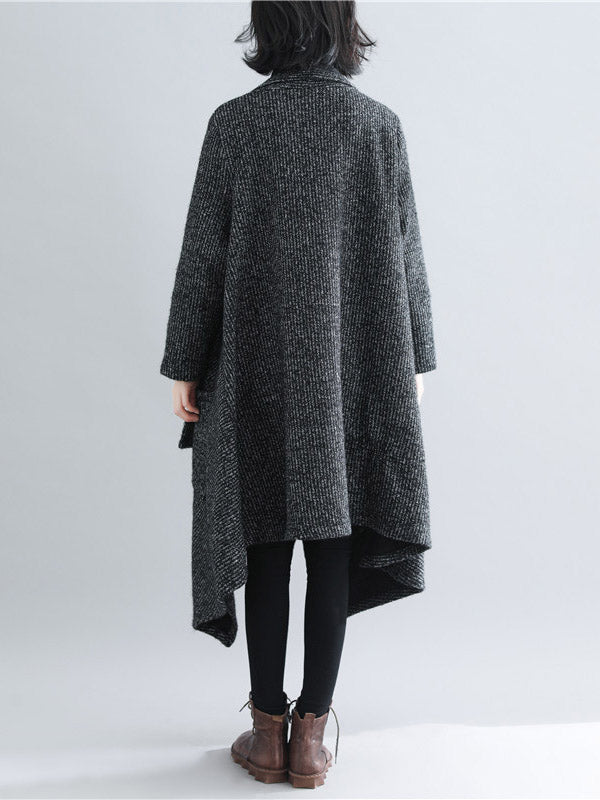 Thicken Gray Long Sleeve Coat Outerwear