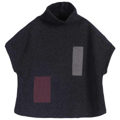 Loose Plaid Splicing High-Neck Sweatshirt