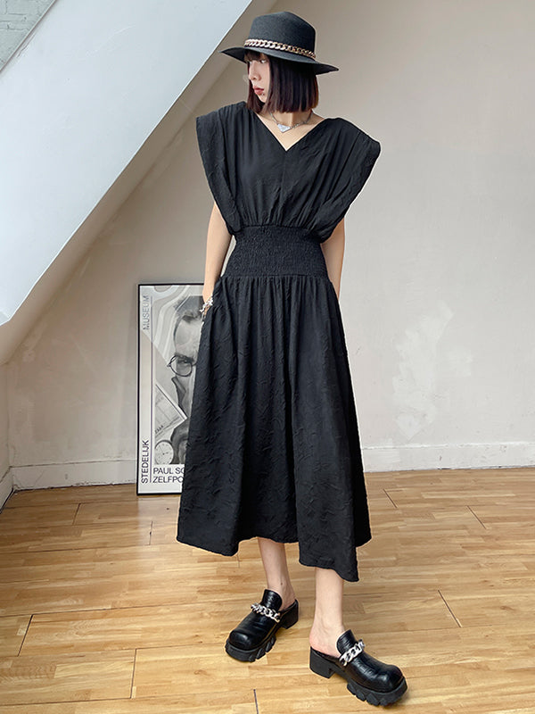 Loose Waisted Solid Sleeveless Maxi Dress