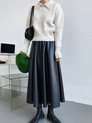 Simple Solid Color Turtleneck Sweater