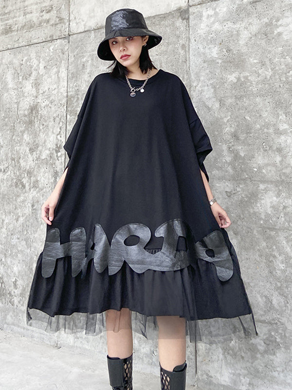 Women Stitching Printed Casual Loose Dress