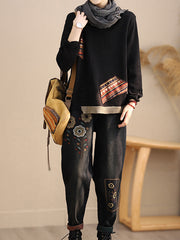 Retro Printed Loose Versatile Sweater