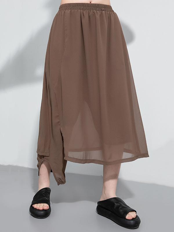 False Two Casual Elasticity Wide Leg Pants