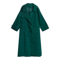 Women Solid Color Lapel Casual Coat