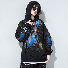 Women's Hooded Printed Fleece Sweatshirt