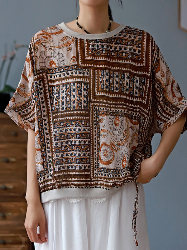 Round Neck Printed Half Sleeves T-Shirt