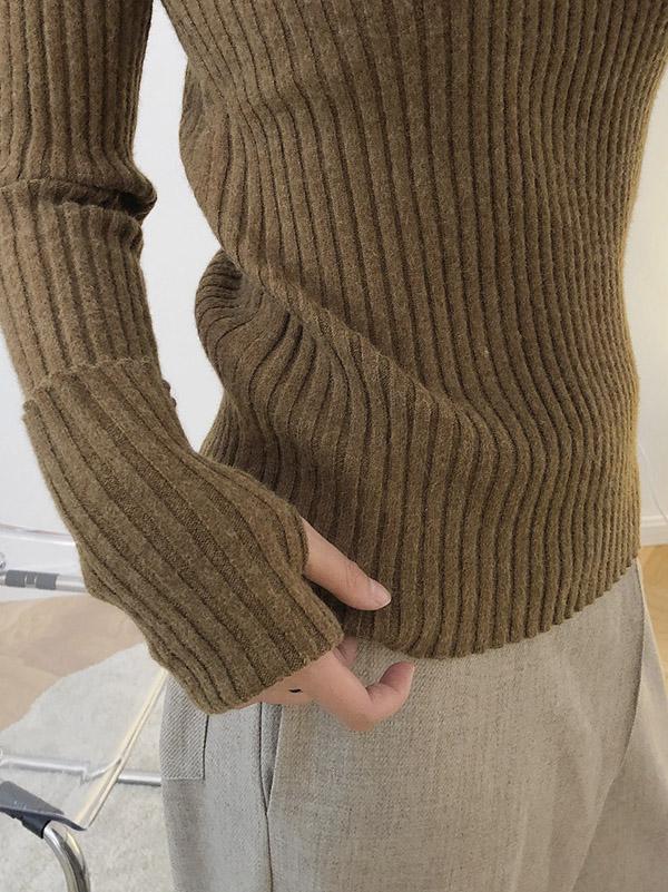 Solid Turtleneck Knitting Sweater