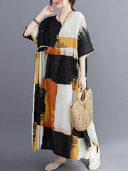 Loose Split-Joint Big-Hem Long Dress