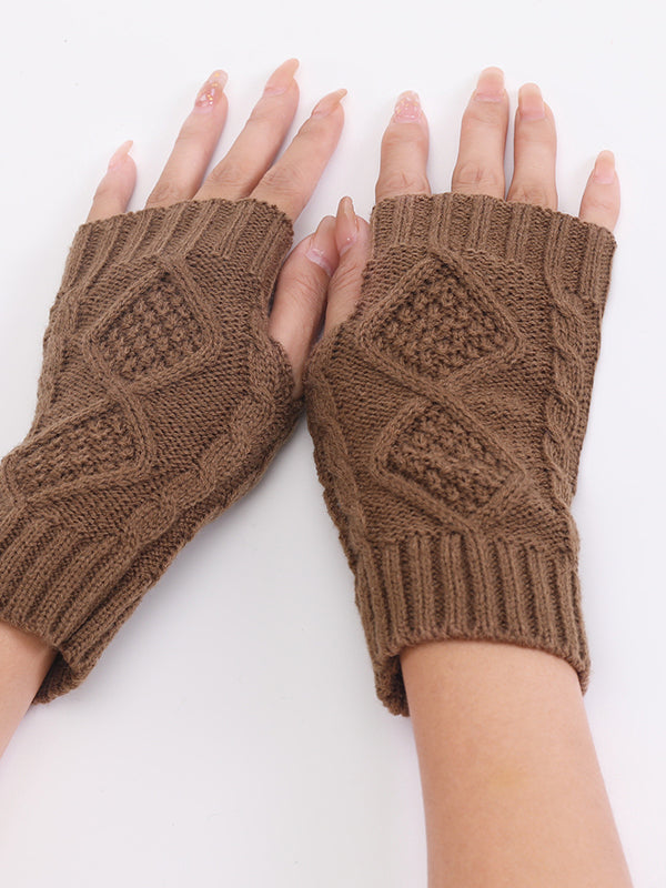 Retro Plaid Half Fingerless Gloves