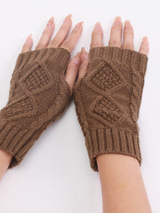 Retro Plaid Half Fingerless Gloves