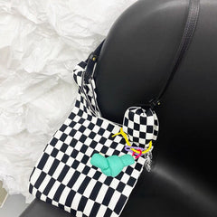 Canvas Check Shoulder Bag