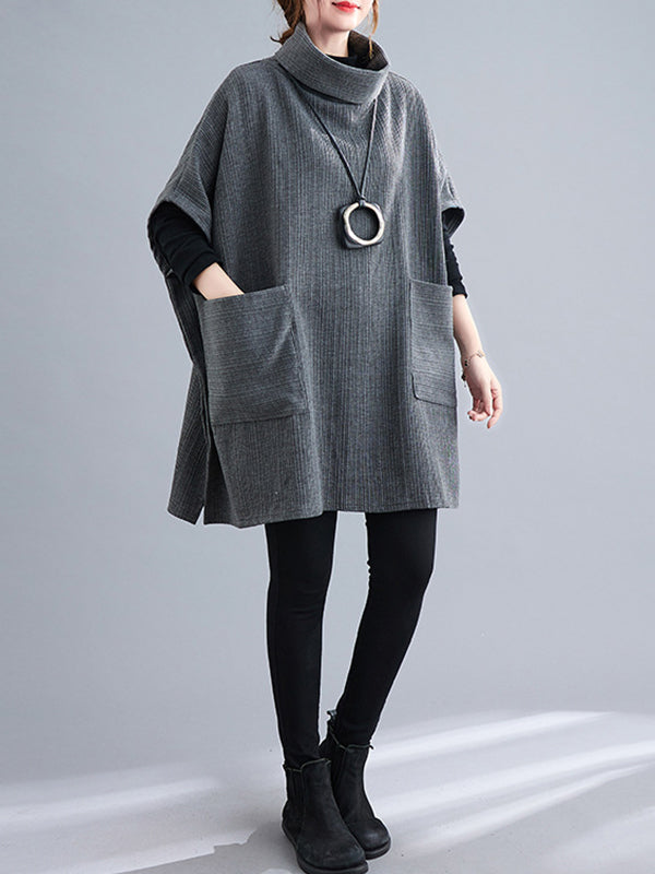 Loose Casual Turtleneck Bat Sleeve Outwear