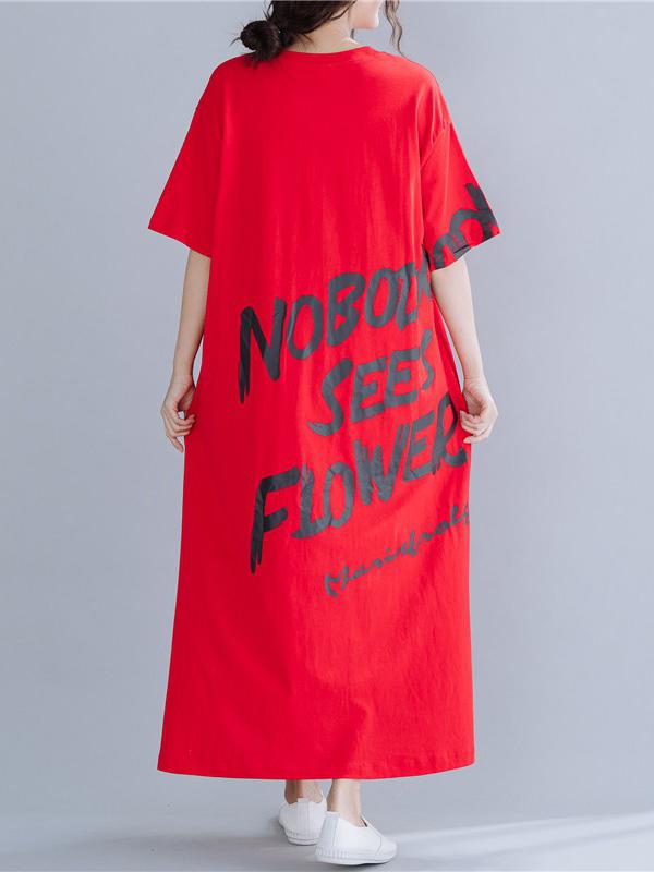 New Loose Oversize Letter Printed Dress