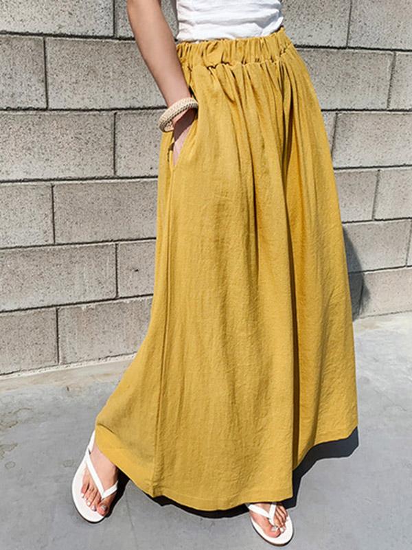 Loose Wide-leg Linen Pants