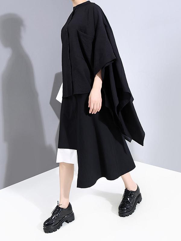 Original Solid Split-Joint Blouses&Shirts