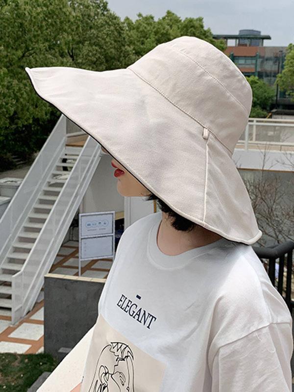 Solid Sunscreen Two-sided Fisherman Hats