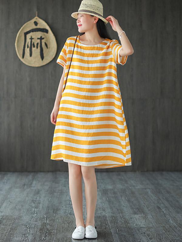 Original Stripe Round-Neck Dress