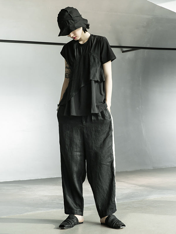 Original Solid Split-Joint T-Shirts Tops