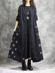 Vintage Geometry Split-joint Cape Dress