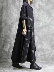 Original Geometry Printed Split-joint Maxi Dress