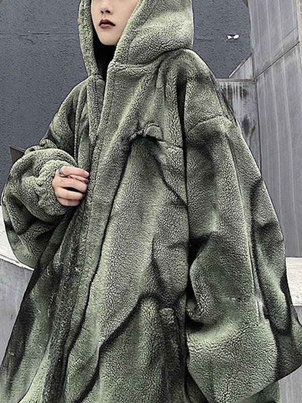 Tie-Dyed Hooded Zipper Coat