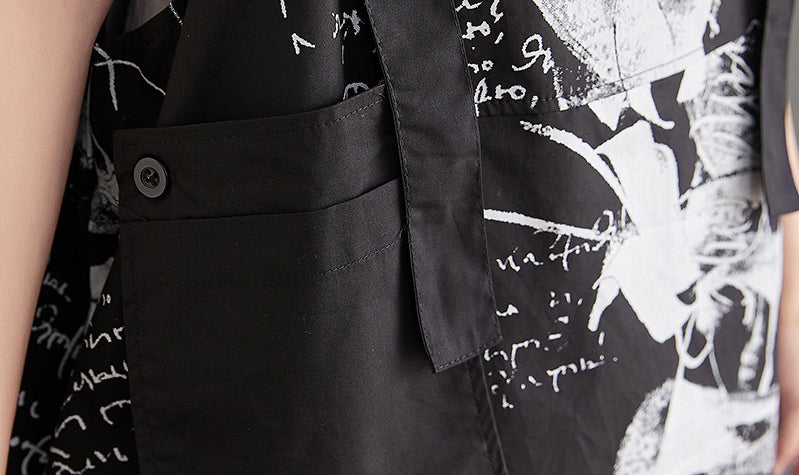 Retro Printed Suspenders Dress Casual Maxi Dress