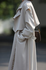 Windbreaker 2-Piece Suit Temperament Loose Belted Jacket