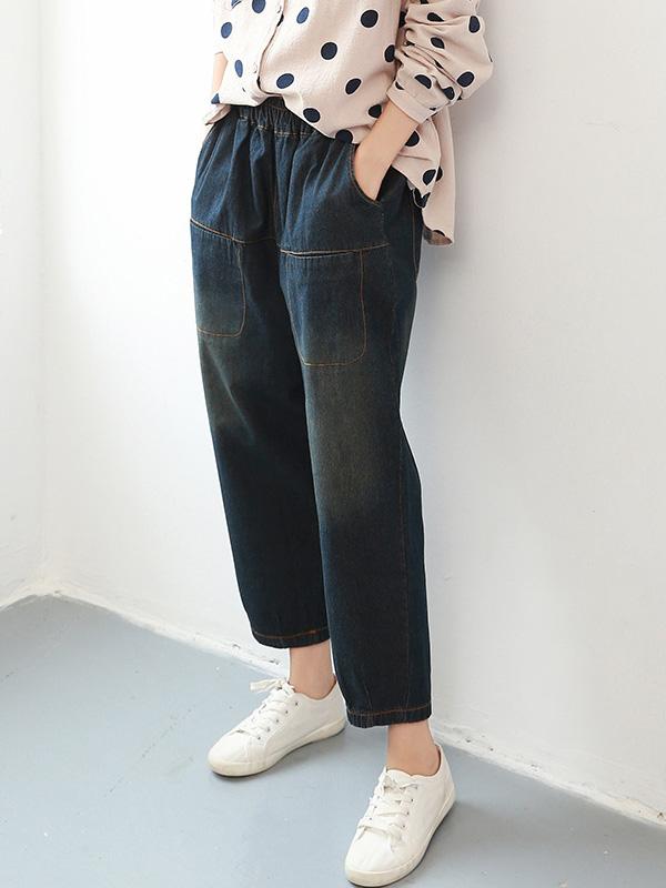 Vintage Deep Blue Jean Pants