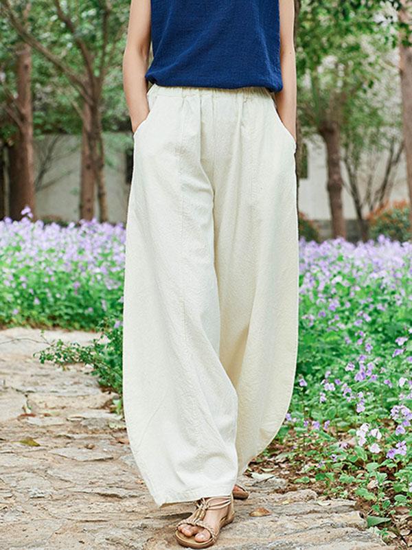 Retro Cotton Long Bloomer Pants