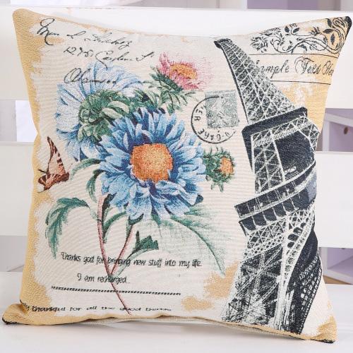 Eiffel Tower Floral Pillow Case