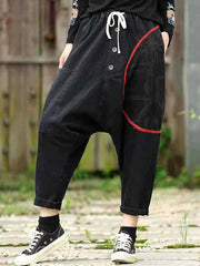 Loose Denim Harem Pants