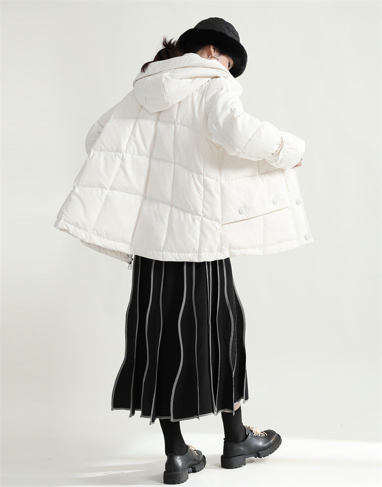 Hooded Short Loose Profile Down Coat