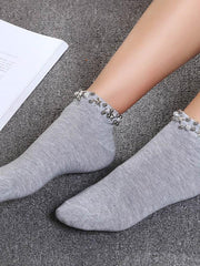 Casual Solid Rivet Ankle Sock