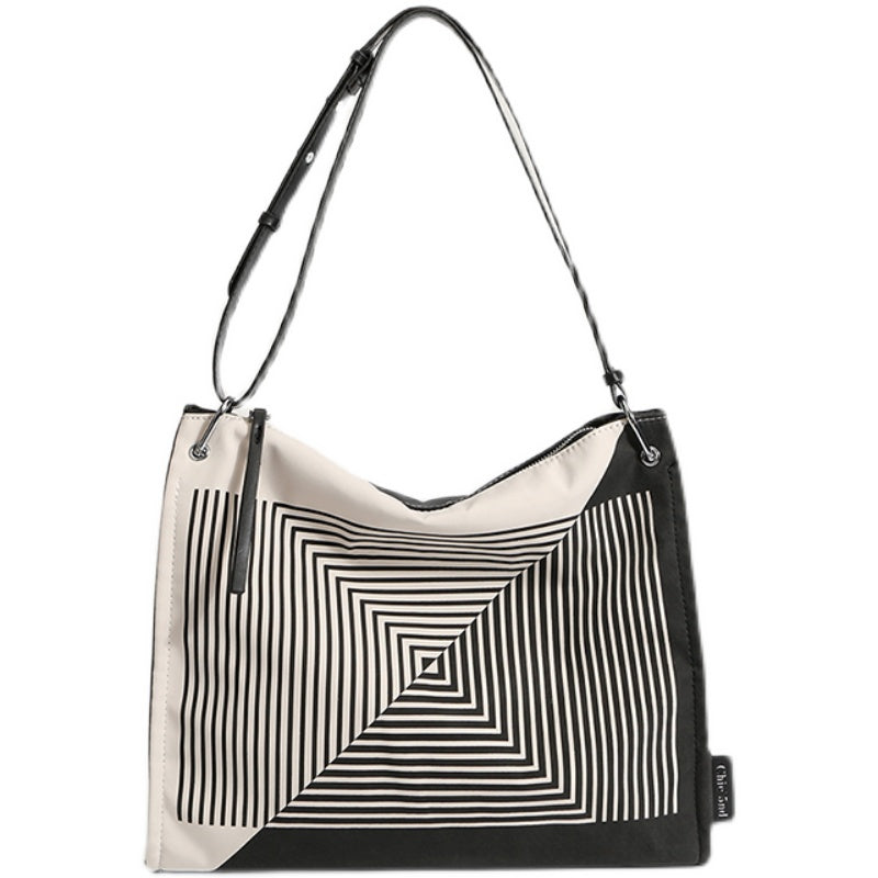 High Capacity Geometric Pattern Tote Bag