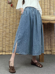 Slit Loose Wide Leg Distressed Casual Pants