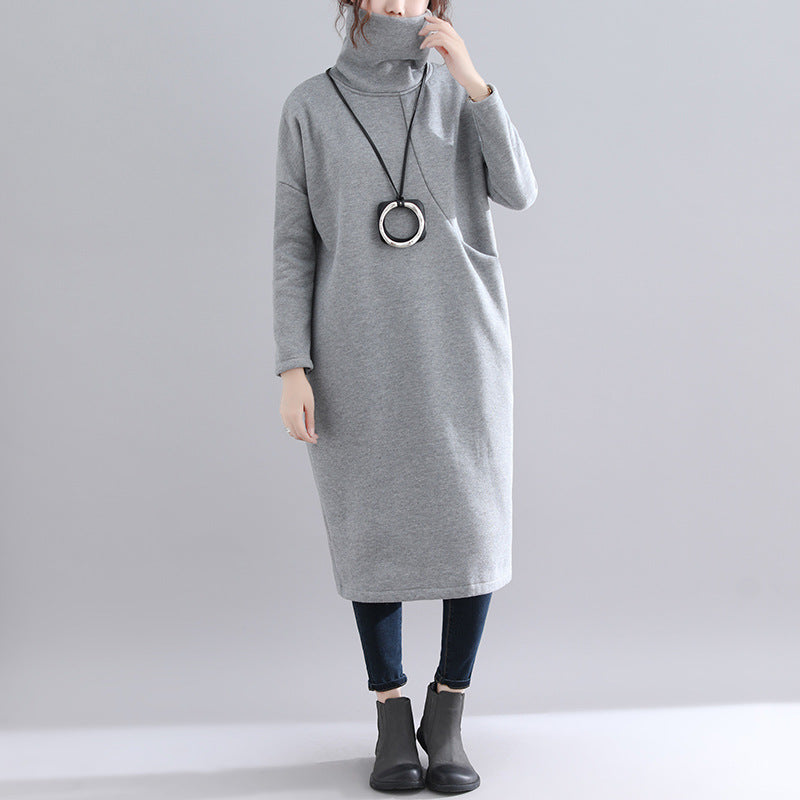 Loose Solid Color Casual Long Dress