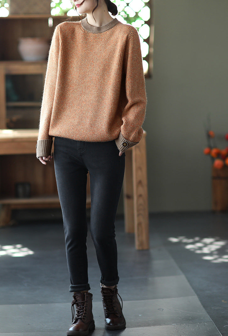 Solid Color Loose Pullover Sweater