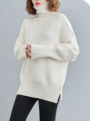 Women High Neck Loose Warm Sweater