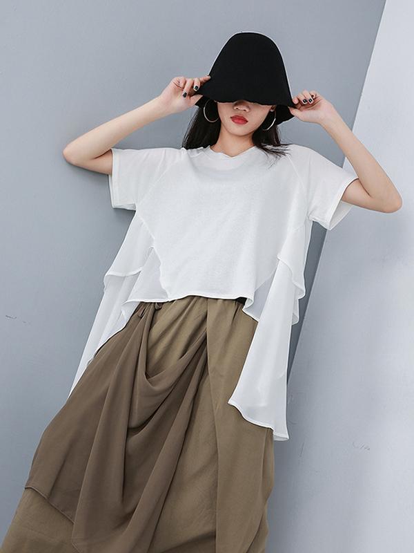 Loose Irregular Chiffon T-shirt