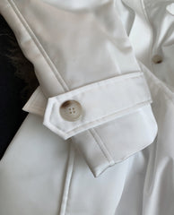 V-Neck Double-Breasted Belt Cotton Coat