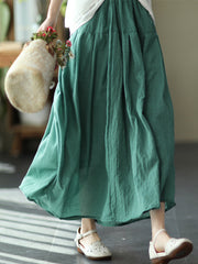Solid Color Double Hemp Skirt With Large Skirt