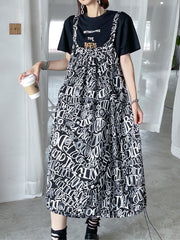 Summer Loose Letter Printed Vest Dress