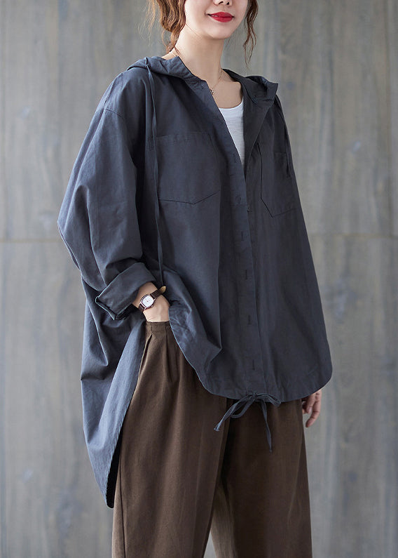 Loose Irregular Hooded Cardigan Outwear